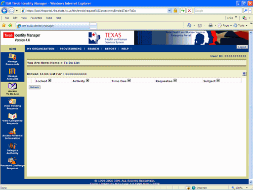 Screenshot of ITIM To Do List