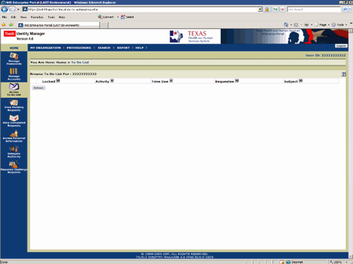 Screenshot of ITIM To Do List