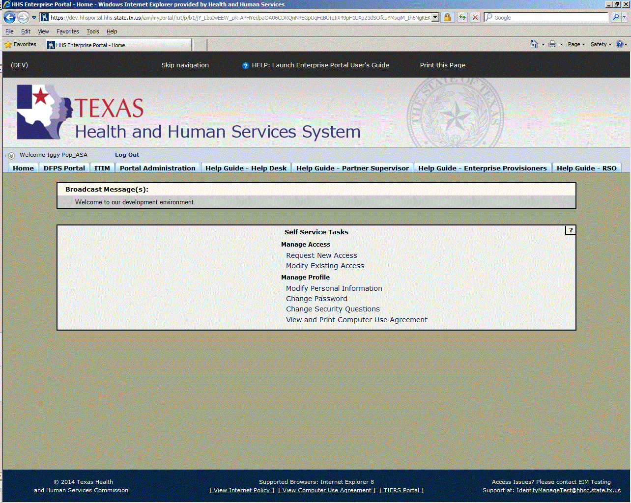 Screenshot of Request Confirmation Page